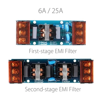 6A/25A, Pirmojo etapo Antrojo etapo EMI filtravimas Garso Maitinimo Filtras Maitinimo Valytuvas AC 50/60HZ elektromagnetinių Trukdžių
