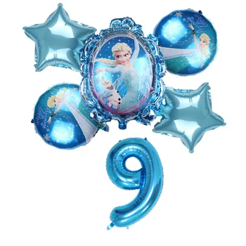 6pcs Elsa Disney Užšaldyti Princesė Helio Balionai 32inch Skaičius Baby Shower Mergina folija Globos Gimtadienio Dekoracijos Vaikams, Žaislai