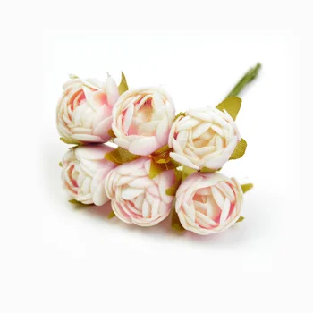 6pcs Mini Arbatos Rožės Pumpuras Dirbtinių Gėlių Puokštės, Vestuvių Namo Šalis Dekoro 