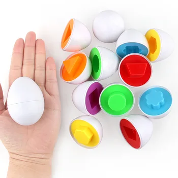 6pcs/pak Baby kūdikių Švietimo Žaislai Suporuoti Susukti kiaušinių nustatyti color & formą įdėkite žvalgybos Statyba Blokai