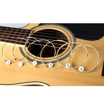 6pcs/ Set Nauja Universali Akustine Gitara Styginiai Pučiamieji Šešiabriauniai Plieno Core Stygos Muzikos Instrumentai