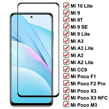 9D Grūdintas Stiklas Xiaomi Mi Poco X3 NFC M3 F2 Pro F1 Screen Protector Mi 9 8 SE 10 Lite 9T Pro A3 A2 Lite Apsauginis Stiklas