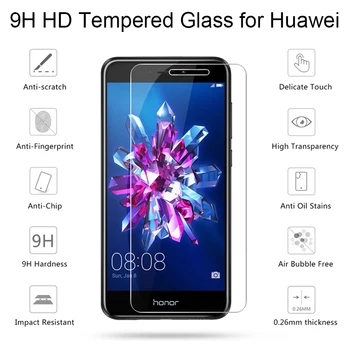 9H Ekrano apsaugos Huawei Honor 8 Lite 6 7i Grūdintas Stiklas dėl Garbės 9 Šviesiai 9N 8C, Apsauginis Stiklas už Garbę 10 Lite 8 Pro