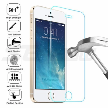 9H Grūdintas Apsauginis Stiklas iPhone 5 5S SE 4 4S Saugos Screen Protector, iphone 6 6S 7 8 Plius Apsaugos Stiklo Plėvelė Atveju