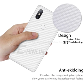 Aišku, Minkštas 3D Anglies Pluošto Apsaugos Darbuotojas Atgal Filmas Xiaomi Mi 8 SE Pro Mix Max 2 3 2S A2 Lite A3 A1 Galiniai Screen Protector
