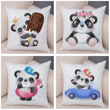 Animacinių filmų Kinijos Panda Minkštas Pliušinis Pagalvėlė Padengti Vaikų Kambaryje Sofa-lova, Namų, Automobilių Puošimas, Gražių Gyvūnų Pagalvės užvalkalą Užvalkalas pagalvei 45x45