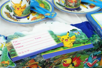 Animacinių filmų Pokemon Temą Pikachu eiti Berniukai Vaikams Gimtadienio Puodeliai, Plokštės, Dovanų Maišeliai Dėžių Tortas Dekoravimo Baby Shower Šalies Prekių