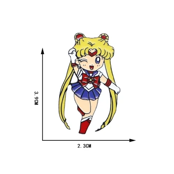 Anime Cartoon Sagė Sailor Moon Kolektorius Emalio Pin Moterų Ženklelis Atlapas Pin Kuprinė Apdailos Pop Kultūros Skrybėlę Smeigtukai A122