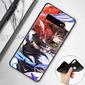 Anime Demon Slayer Kimetsu nr. Yaiba Atvejais, Samsung Galaxy S20 Ultra S10 5G S10e S8 S9 Plus 10 Pastaba Lite 9 Juodas Minkštas Viršelis Ca