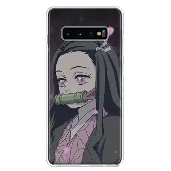 Anime Kimetsu Nr. Yaiba Demon Slayer Telefono dėklas Samsung Galaxy S7 S8 S9 S10 S20 PASTABA 8 9 10 J4 J6 PLIUS LITE Ultra Minkštas Viršelis