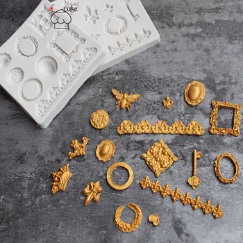Aouke Pelėsių 3D Silikono Derliaus Kadrų Nėrinių Apdaila Modeliavimo Pyragas Apdaila Pelėsių Kepimo Reikmenys Virtuvės Šokolado Pelėsių