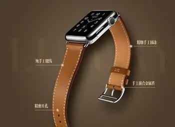 Apyrankė iwatch diržo Serijos 6/5/4/3/2/1 natūralios Odos dirželis Apple Watch band SE Vieną Turą 38 42 40mm 44mm
