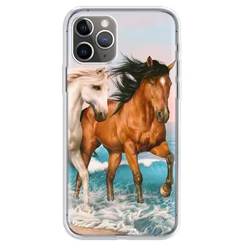 Arklių Gyvūnų Mados Atveju Iphone 5S 6S 7 8 Plius 11 12 Pro Max Coque Silikoninis Dangtelis, Skirtas 