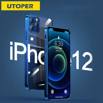ASTUBIA Aikštėje TPU Case For iPhone 11 12 Pro Max Mini Apsauga Atveju iPhone XS Max XR X 7 8 Plus SE 2020 Aišku, galinis Dangtelis