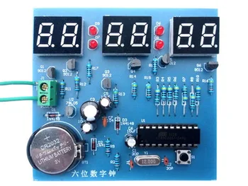 AT89C2051 Šešių skaitmeninis laikrodis rinkinys singlechip 6 LED laikrodis elektroninės gamybos birių 
