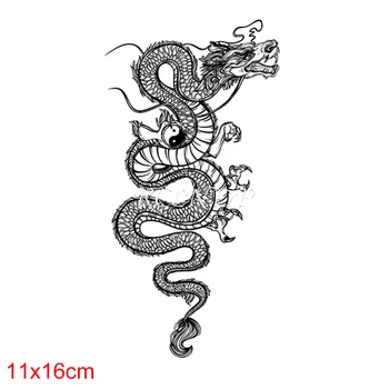 Atsparus vandeniui Laikinai Sulčių rašalo Tattoo Lipdukas Kinų Drakonas Didelis Gyvūnų Vaisių Gelis, ilgalaikis Meno Vyrams, Moterims