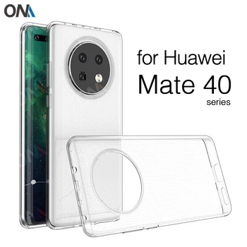 Atveju, Huawei Mate 40 / Pro TPU Silikono Aišku, Įrengtas Bamperis Minkštas Atveju, Huawei Mate 40 Pro Plus 5G Skaidrus galinis Dangtelis