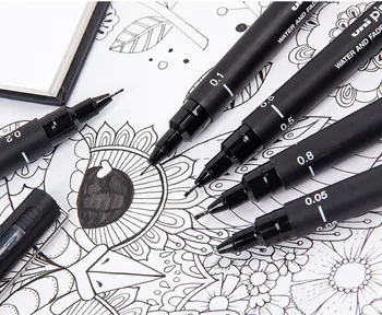 Aukštos kokybės kablys pen 0.05 0.1 0.2 0.3 0.5 0.8 mm inžinerija brėžinys tarnyba raštu dovana pen juodo rašalo neutralus pen