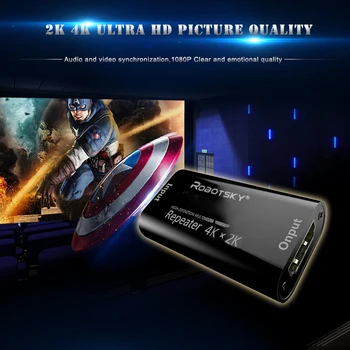 Aukštos Kokybės Kartotuvas 4K*2K UHD HDMI suderinamus Signalo Stiprintuvo IKI 40 Metrų HDMI Suderinamus Splitter V1.4 3D 1080p DVD