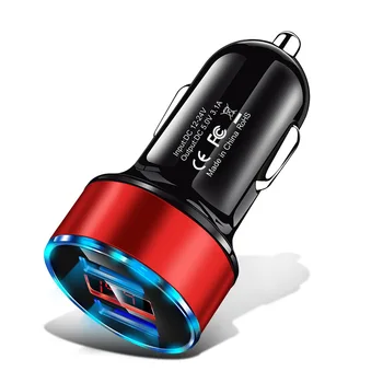 Automobilinis Įkroviklis su LCD Smart Mokestis Dual USB Mobiliojo Telefono LED Automobilių-Įkroviklį 