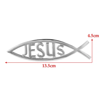 Automobilio Emblema, Logotipas Ženklelis Automobilių Lipdukas Jėzus Žuvies Simbolis Decal Universal 3D Krikščionių lengvųjų Automobilių ir Sunkvežimių Lipdukas Automobilių Optikos Reikmenys