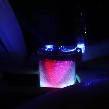Automobilio peleninę su LED šviesos cigarečių, cigarų peleninę konteinerių peleninę dujų baliono dūmų puodelio laikiklis laikymo taurės automobilių reikmenys