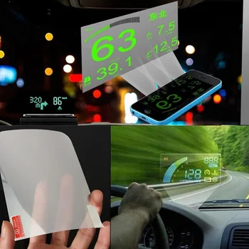 Automobilių HUD šviesą Atspindinčios Plėvelės Head Up Display Kino Sistema OBD Kuro sąnaudos greičio viršijimo Ekranas, Auto Priedai