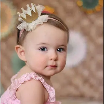 Baby Girl Lankelis Lankas Naujagimiui Vaikai Gėlių Karūna Minkšta Elastinga Tiara Plaukų Juosta Lankelis Baby Girl Priedai Gimtadienius