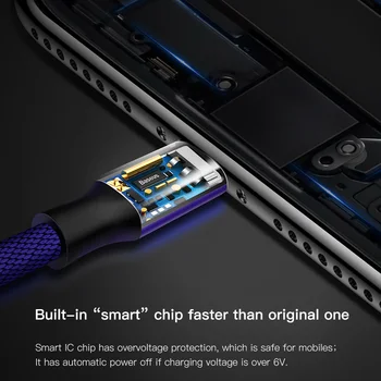 Baseus USB Kabelis iPhone 12 11 Pro XS Max XR X 8 7 6s Plius 5s SE 5M Greito Įkrovimo Kroviklis Duomenų Telefono Kabelis iPad Laidas