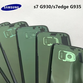 Baterija Stiklo SAMSUNG Galaxy S7 G930 S7 krašto G935 Atgal Baterijos Dangtelis Durys Galinis Korpusas Atveju Pakeitimas + klijuojamas Lipdukas