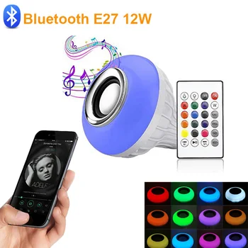 Bluetooth E27 B22 RGBW LED Lemputė Lemputės 5W 10W 12W 15W 110V, 220V Lampada Permainingi Spalvinga RGB LED Lempa Su infraraudonųjų SPINDULIŲ Nuotolinio Valdymo