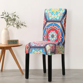 Boho stilius, spausdinta ruožas slipcover kėdė padengti valgomasis anti-dulkių biuro kėdė pokylių kėdė elastinga