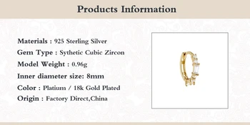 CANNER Fine Jewelry pendientes Nekilnojamojo 925 Sterlingas Sidabro Hoopas Auskarai Moterims Aikštėje Cirkonis Auskarų Auskarai Earings