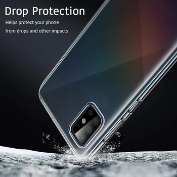 Case For Samsung Galaxy A51 TPU Silicio Aišku, Įrengtas Bamperis Soft Case for Samsung Galaxy A51 A71 51 71 2019 Galinį Dangtelį