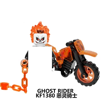 Chost Rider Kūrimo bloką, Užbaigti Žaislai su Motociklu Plastiko Mokymosi Duomenys Vaikams Kalėdų Dovana KF6120