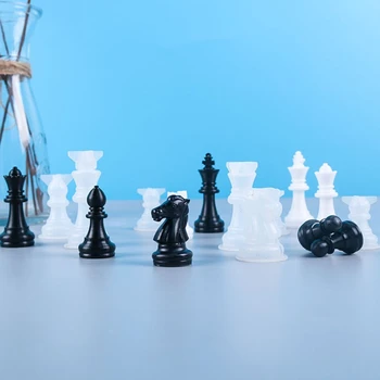 Crystal Epoksidinės Dervos Pelėsių Tarptautinės Šachmatų Šaškių Liejimo Silikono Forma 