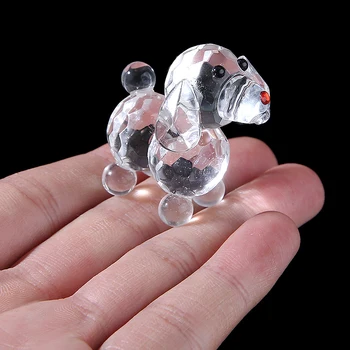 Crystal Šuo Statulėlės Miniatiūriniai Stiklo Gyvūnų Amatų Namų Dekoro Stalo Ornamentas Namų Dekoro Dovana