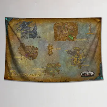 Custom World of Warcrafts Shadowland Plakatas Kabo Audiniu Pasaulio Žemėlapyje, Dekoratyvinis Dažymas Gobelenas Bendrabutyje Sienų Tapyba