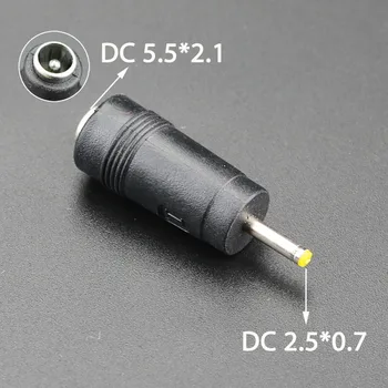 DC 5.5 X 2.1 MM female jack kištukas adapteris Jungtis DC 7.9 5.5 4.8 4.0 3.5 3.0 2.5 mm 2.1 1.7 1.35 0,7 mm Male maitinimo adapteris