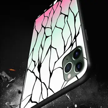 Demon Slayer Tanjirou Nezuko iPhone 12 Pro Max Mini Pro 11 XS Max X XR 6S 6 7 8 Plius 5S Ryškiai Juoda Telefono dėklas