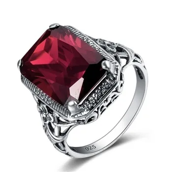 Derliaus Ruby Vestuvinis Žiedas Akmuo 925 Sidabro Žiedas Papuošalų Moterims Vestuves