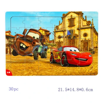 Disney Pixar Cars McQueen 9 gabalus 16 vienetų 30 vienetų derinys medinis rėmas įspūdį siųsti vaikų švietimo žaislai
