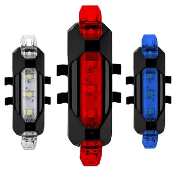 Dviračio šviesos diodų (LED) užpakalinis žibintas Galinis Saugos Įspėjimas Dviračių Šviesos Nešiojamas USB Įkrovimo Dviračių Šviesos Dviračių Priedai
