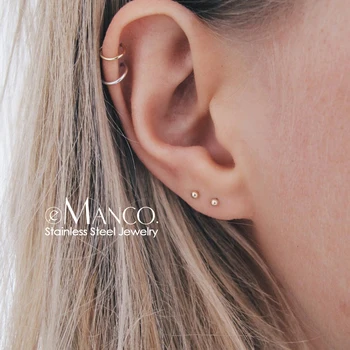E-Manco korėjos stiliaus nerūdijančio plieno auskarai moterims Minimalistinio Mažas Stud Auskarai Mados Juvelyrika
