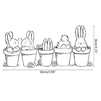 Easter Bunny Puodą Silikono Aišku, Antspaudas Stamp 