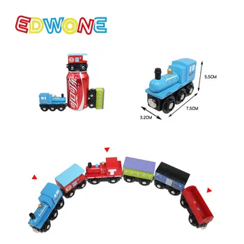 Edwone Medienos Magnetinių Traukinių, Automobilių Lokomotyvų Žaislas Švietimo Modelis 