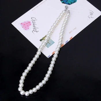 Elegantiškas Iš Dramblio Kaulo, Baltos Spalvos Stiklo Imitacija Gėlavandenių Perlų Karoliai Moterų Jewerly