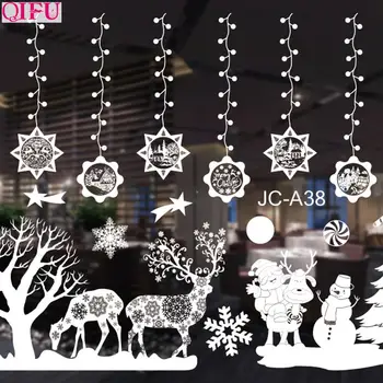 FENGRISE Kalėdų Dekoracijas Lango Lipdukas Kalėdinė Dekoracija Namuose Kalėdos Dekoro Linksmų Kalėdų 2019 Laimingų Naujųjų Metų 2020 m.