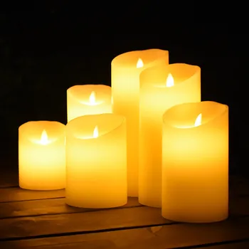 Flameless LED Žvakių Šviesos Nekilnojamojo Parafinas Ramsčių su Realiomis Sūpynės Liepsnos už Gimtadienio/Vestuvės /Kalėdų Dekoro