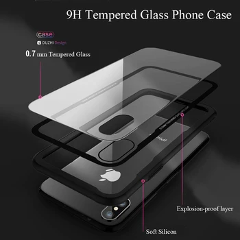 FLOVEME Grūdintas Stiklas Telefono dėklas skirtas iPhone 7 X XS 0,7 MM Apsaugos Mobiliojo Telefono Dangtelį 